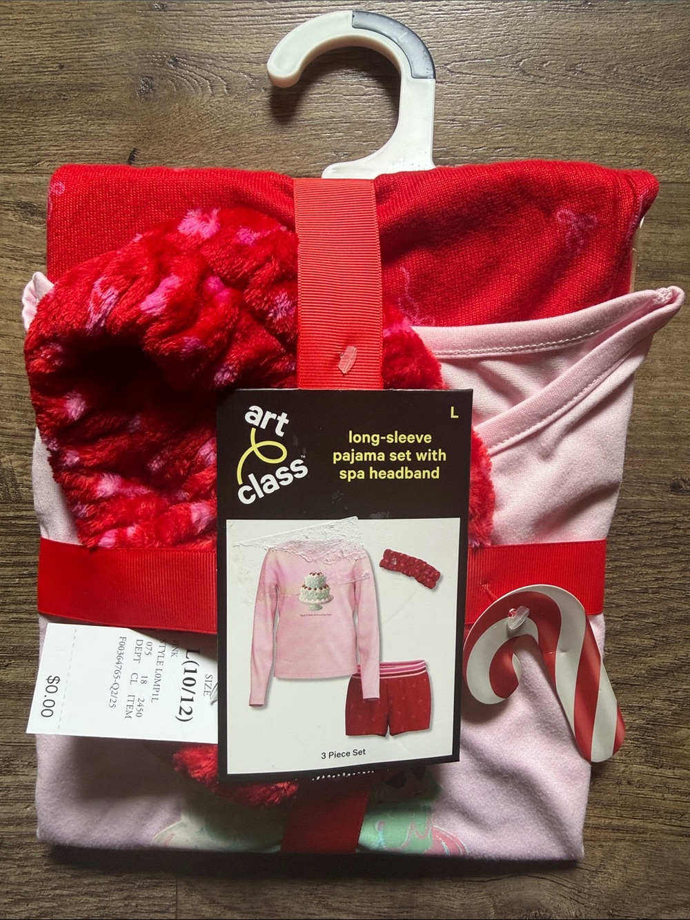 art class Pink and Red Girls' Pajama Set with Headband